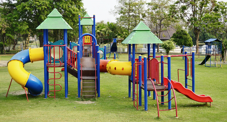 Colorful playground on the field 
