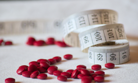 Drug and tape measure waist.の写真素材