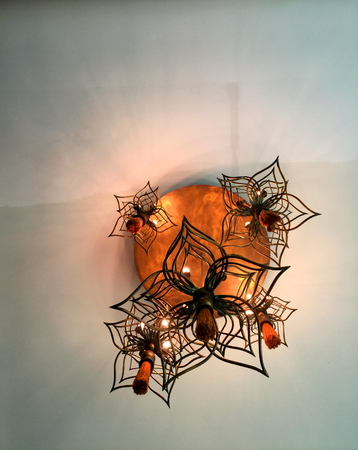Hanging lamps in meeting room.の写真素材
