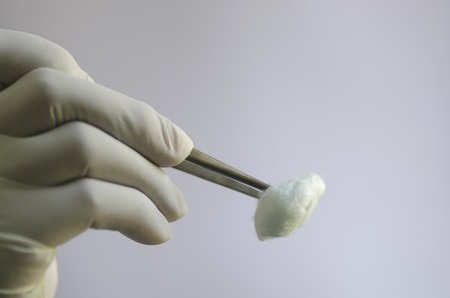 Forceps alcohol cotton.の写真素材