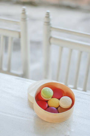 Macaron in closeup shot の写真素材