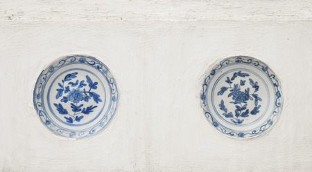 ancient chinese blue and white porcelainの写真素材
