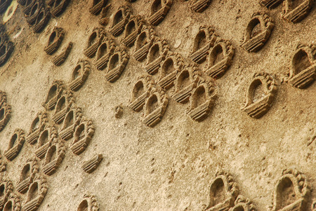 Sinkiing temple and Songkaria river with bluesky, Sangklaburi Kanchanaburi.の写真素材
