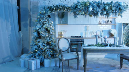 New year room, christmas interior, New Year Christmasの写真素材