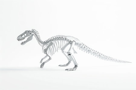 Dinosaur skeleton on white backgroundの素材