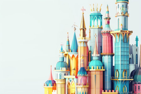 3d illustration of art nouveau castleの素材