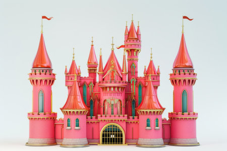 3d illustration of art nouveau castleの素材