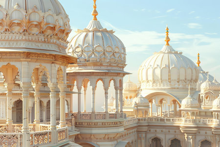 3d illustrations of ancient indian mughal architecture designの素材