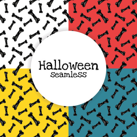 Halloween seamless pattern with bones. Vector illustration.のイラスト素材