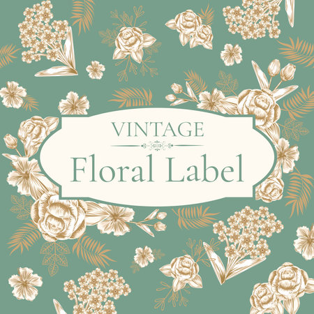 Vintage floral invitation card vector illustrationのイラスト素材