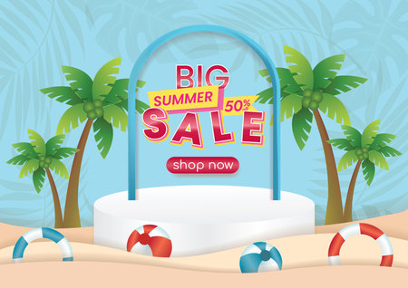 vector illustration of Summer sale background.のイラスト素材