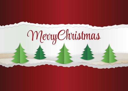 christmas banner vector design christmas elements on red backgroundのイラスト素材