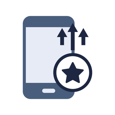 isolate blue and white star coin with phone icon vectorのイラスト素材