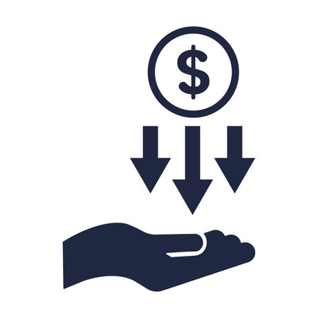blue and white isolate business financail flat icon elements vectorのイラスト素材