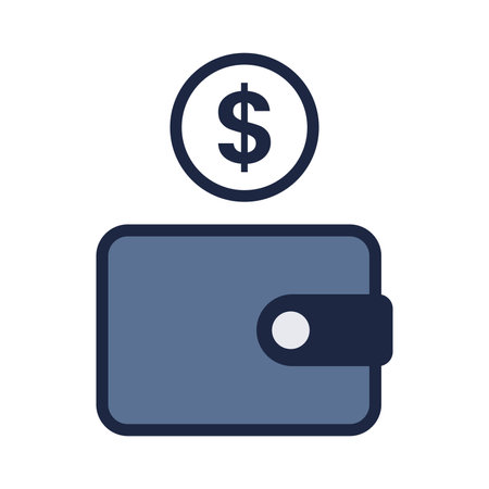 blue and white isolate Wallets and credit cards flat icon finance iconのイラスト素材