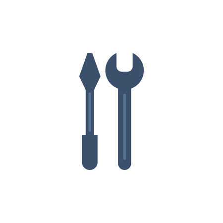 isolate blue and white fix tool icon vectorのイラスト素材