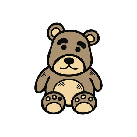 isolate illustration toy brown teddy bearのイラスト素材