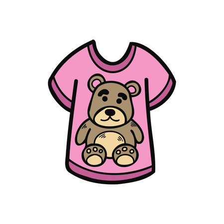 isolate illustration toy teddy bear T-shirtのイラスト素材