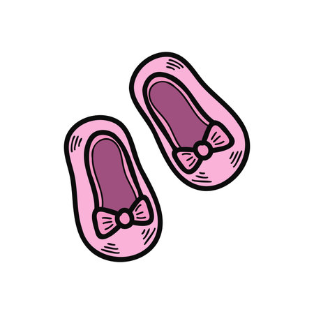 isolate illustration toy pink shoesのイラスト素材