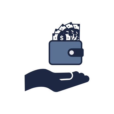blue and white isolate Wallets and credit cards flat icon finance iconのイラスト素材
