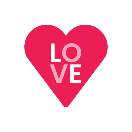 valentine's day pink big heart flat iconのイラスト素材