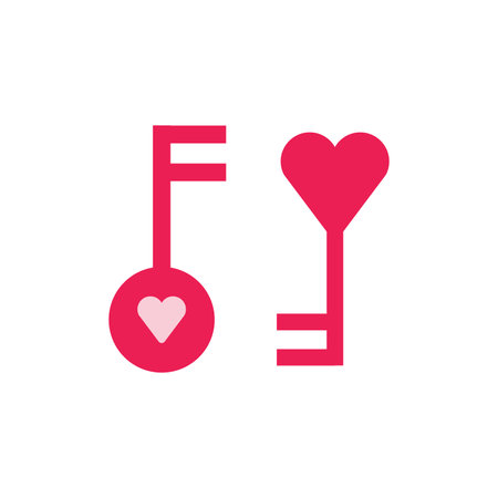 Key and heart flat iconのイラスト素材