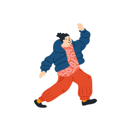 isolate illustration of a man dancingのイラスト素材
