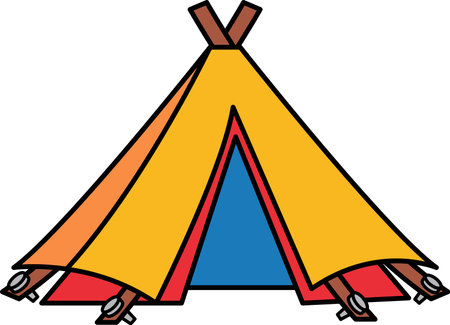 single icon of colorful tentのイラスト素材