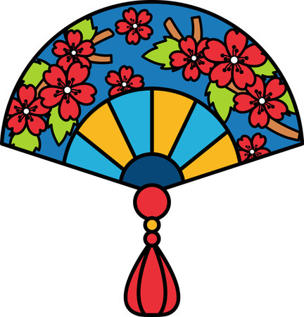 illustration of a japanese traditional fanのイラスト素材