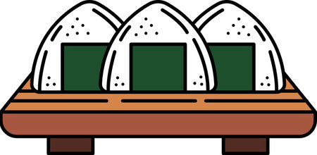 illustration of onigiri japanese rice ballsのイラスト素材
