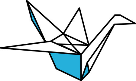 single icon of japanese paper craneのイラスト素材
