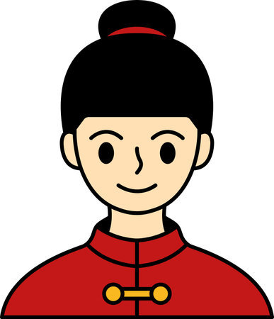 illustration of Chinese woman in cheongsamのイラスト素材