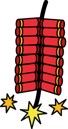 isolate illustration of a Chinese firecrackerのイラスト素材