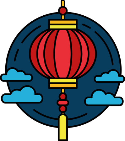 illustration of a chinese lanternのイラスト素材