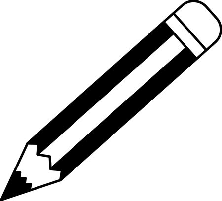 black and white illustration of a pencilのイラスト素材
