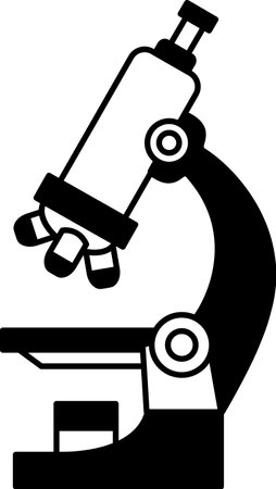 black and white illustration of a microscope