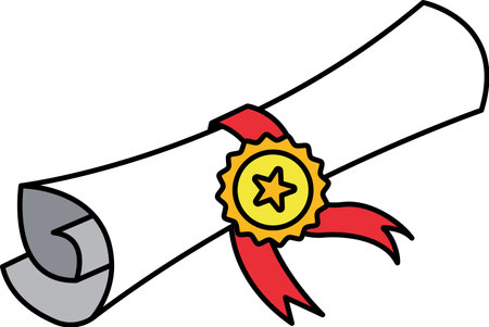 A scroll of a diplomaのイラスト素材