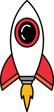 A rocket is flying to the skyのイラスト素材