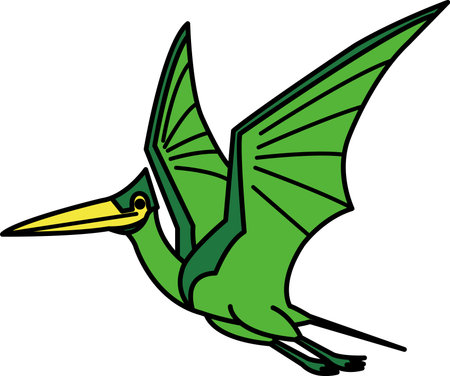 isolated illustration of a Pteranodon dinosaurのイラスト素材
