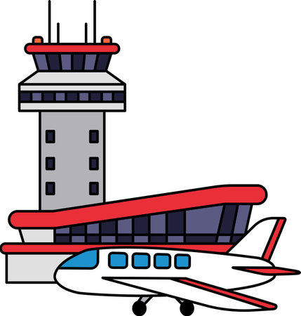 isolate illustration of an airportのイラスト素材