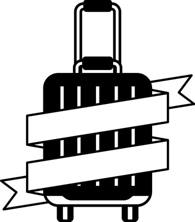 black and white logotype of an isolate Luggageのイラスト素材