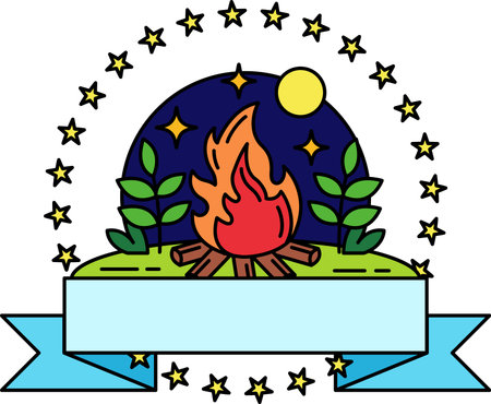 logotype of A fire with a green leafのイラスト素材