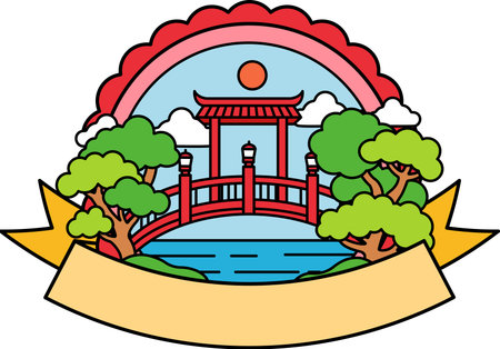 logotype of a torii gateのイラスト素材