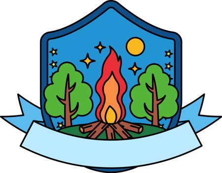 logotype icon of Bonfire in the forestのイラスト素材