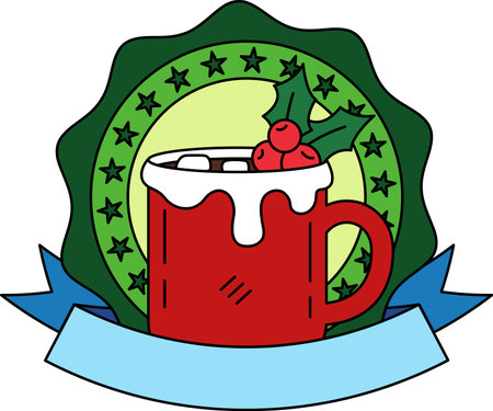 logotype of a hot chocolate mugのイラスト素材