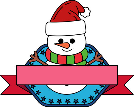 logotype of a cartoon snowmanのイラスト素材
