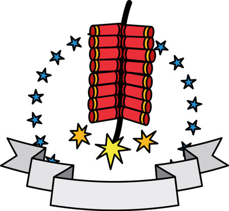 isolate logotype of A fireworkのイラスト素材