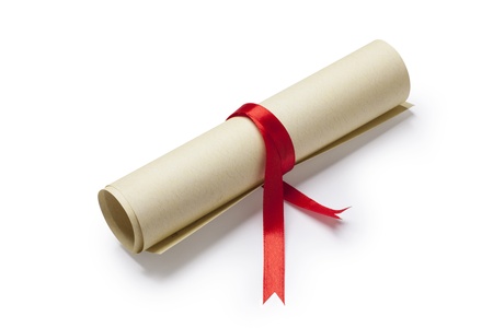 Graduation diploma scroll