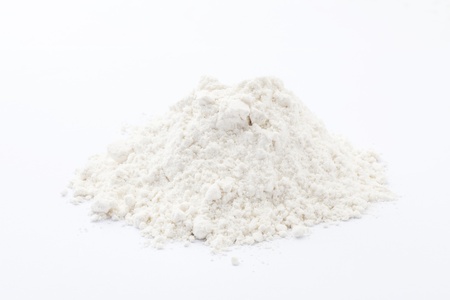 flour on white backgroundの写真素材