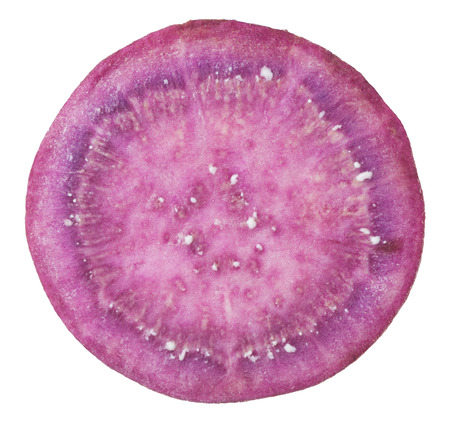 Cross-section of purple sweet potatoの写真素材